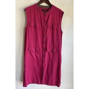 Gudrun Sjoden Linen Organic Cotton Button Up Tunic Dress S Lagenlook Relaxed Fit